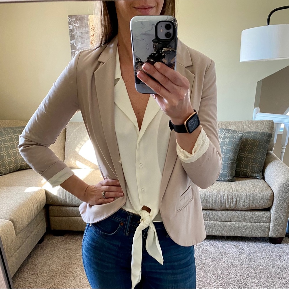 Topshop Blush Pink Blazer - Picture 5 of 5